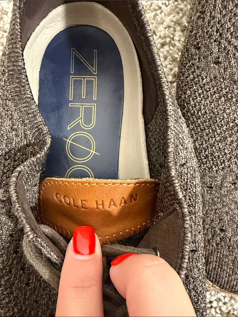 Cole Haan Brown Knit Lace-Up Oxfords
